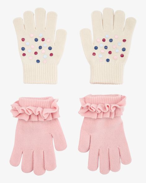  Product image 1 of Kid 2-Pack Polka Dot Ruffle Gripper Gloves