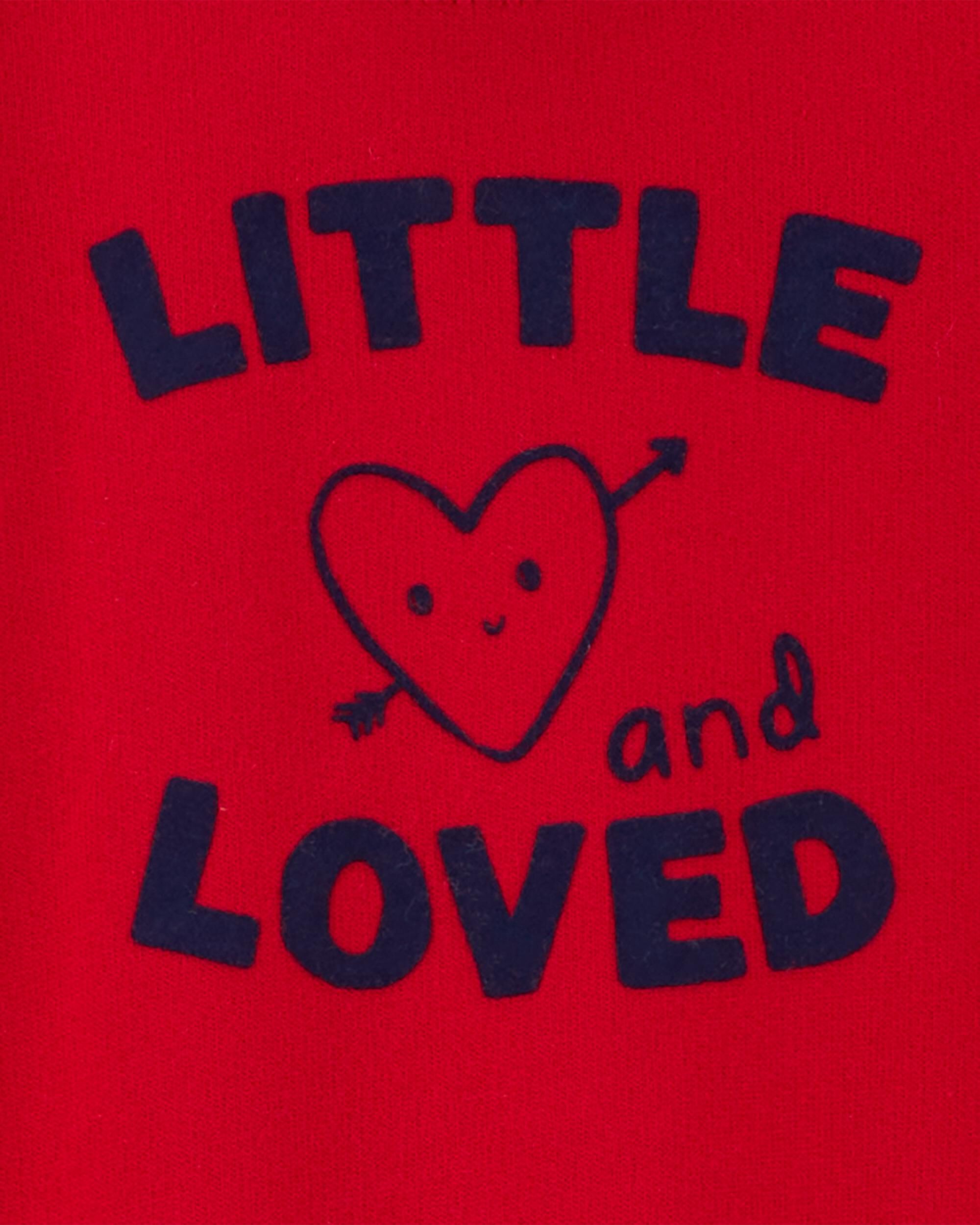 Baby Heart French Terry Long Sleeve Jumpsuit Red