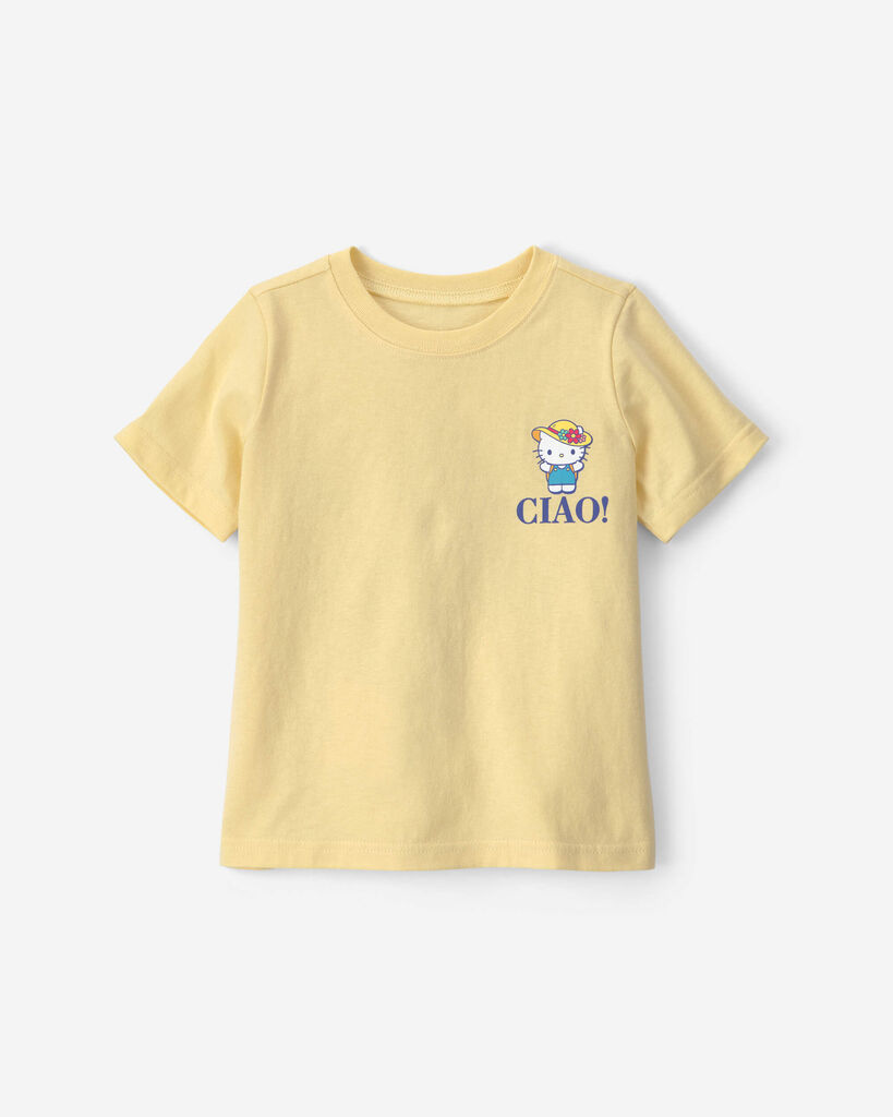 Carter's toddler girl 'ciao! it's going to be a good day' hello kitty graphic tee 12M Yellow