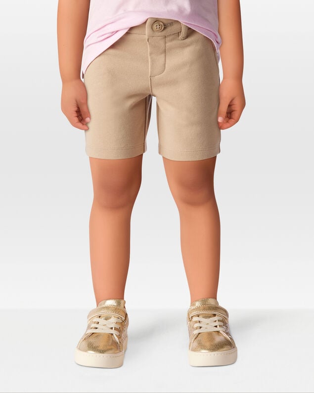 Product image 2 of Toddler Ponte Knit Uniform Shorts - Khaki