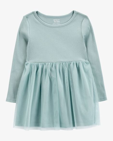 Product image 1 of Toddler Tulle Long-Sleeve Jersey Dress