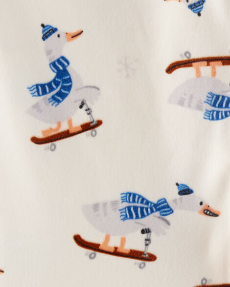 Toddler Boy Dinosaur Print DreamPlush Long-Sleeve Snug Fit 2-Piece Pajamas - Tan