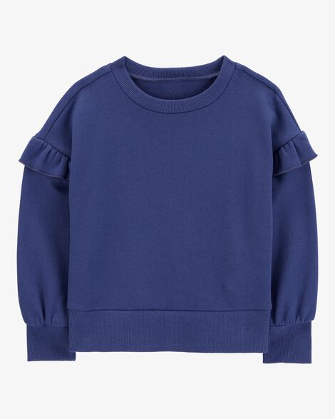  Product image 1 of Toddler Flutter Sleeves Fleece Crew Neck Sweatshirt