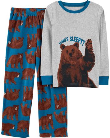 Kid 2-Piece Jersey & Fleece PJs, 