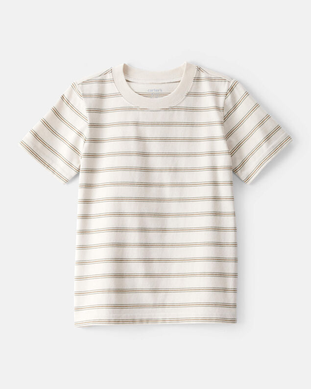 Product image 1 of Toddler Boy Striped Short-Sleeve Pocket Tee - Tan