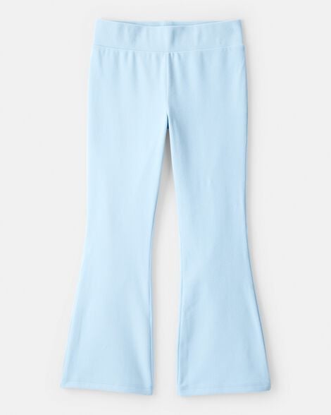 girls microfleece flare pants - blue