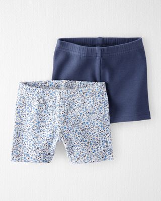Product image 1 of Baby 2-Pack Organic Cotton Ribbed Pedal Shorts