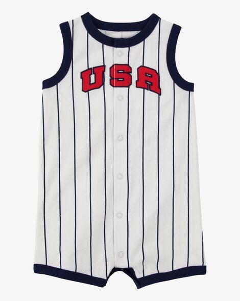Product image 1 of Baby USA Varsity Stripe Romper