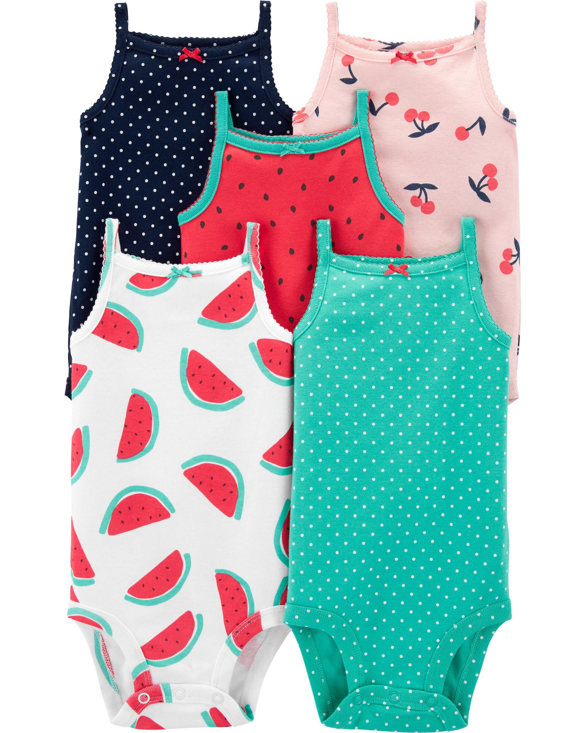 carters baby girl sleeveless bodysuits