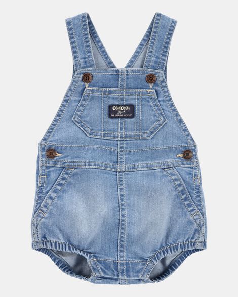 Baby Denim Bubble Romper - Blue