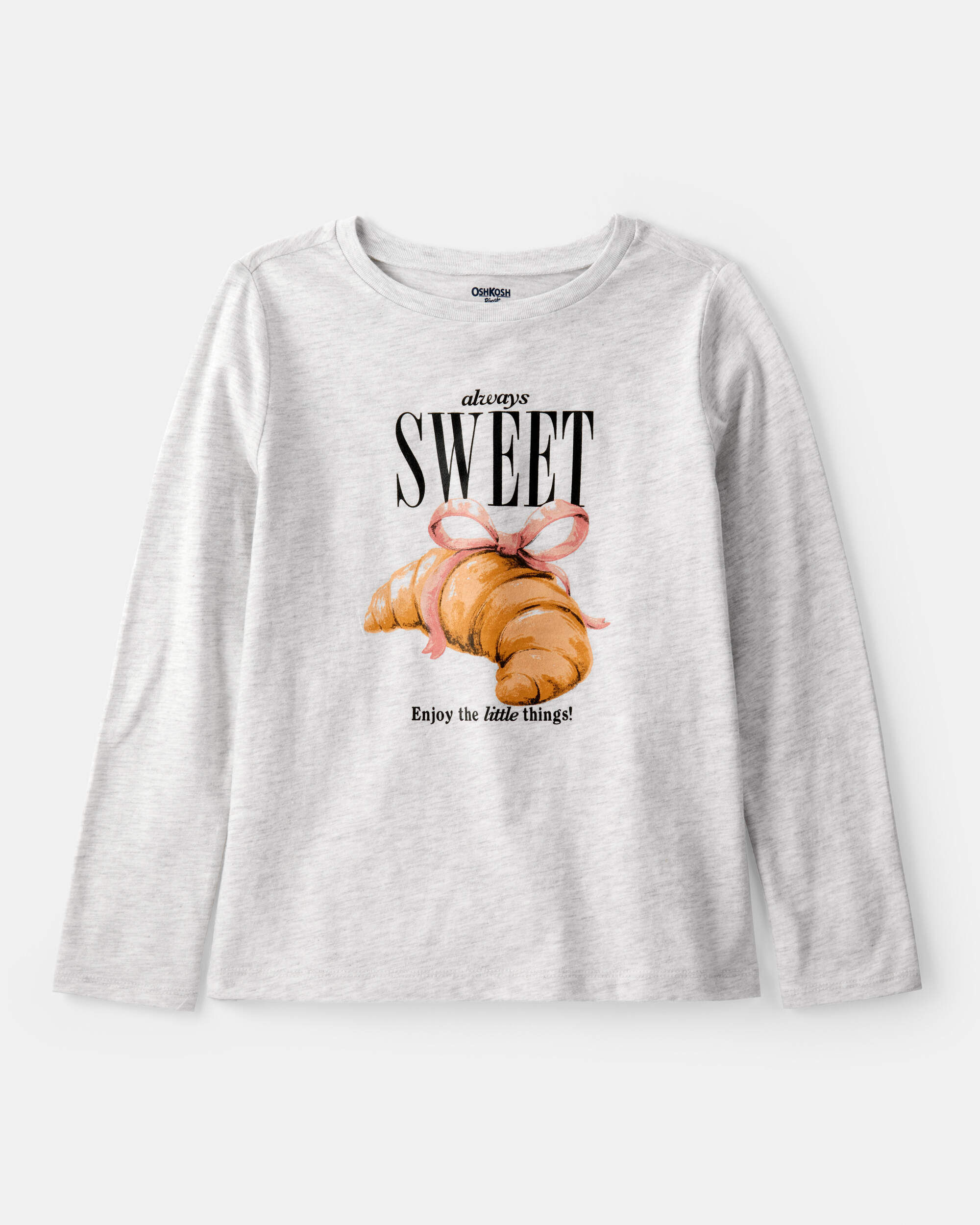 OshKosh Bgosh Girls Always Sweet Long-Sleeve Graphic Tee L Grey 3$