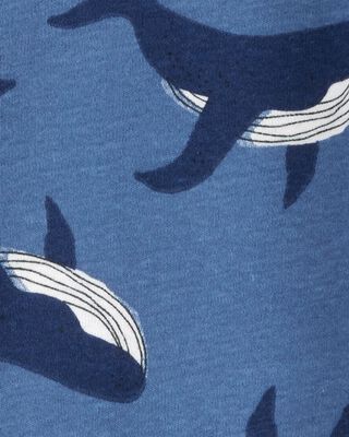 Product image 2 of Baby Whale Print Snug Fit Cotton Footless 1-Piece Pajamas - Navy