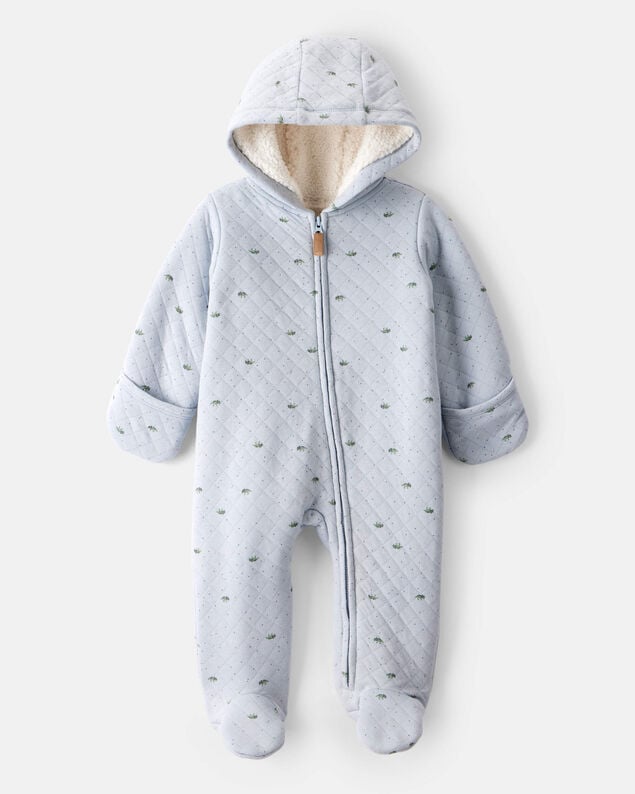 Product image 1 of Baby Boy Dinosaur Print Long-Sleeve Jumpsuit - Blue