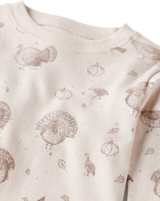 Product image 2 of Kid Organic Cotton Pajamas in Turkey Gobbler Print