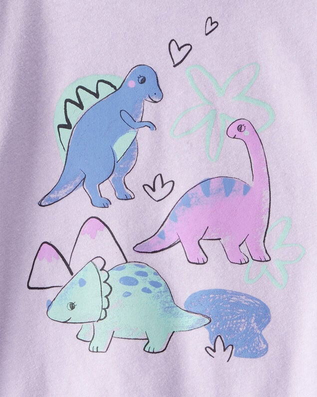Product image 2 of Toddler Girl Dinosaur Long-Sleeve Graphic Tee - Purple