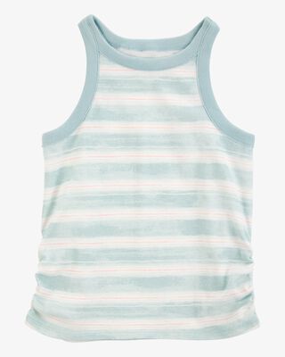 Product image 1 of Kid Striped Ribbed Tank Top - Green