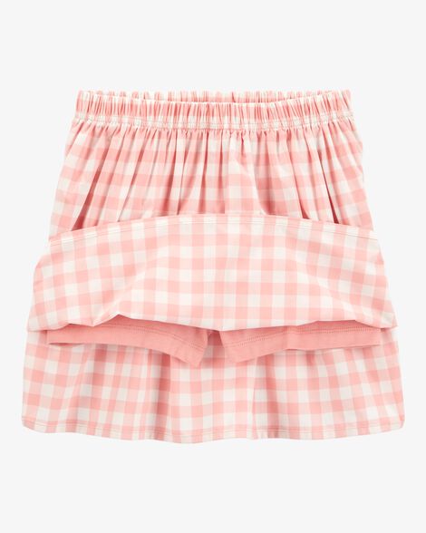  Product image 2 of Kid 2-Piece Gingham Skort Outfit Set - Pink