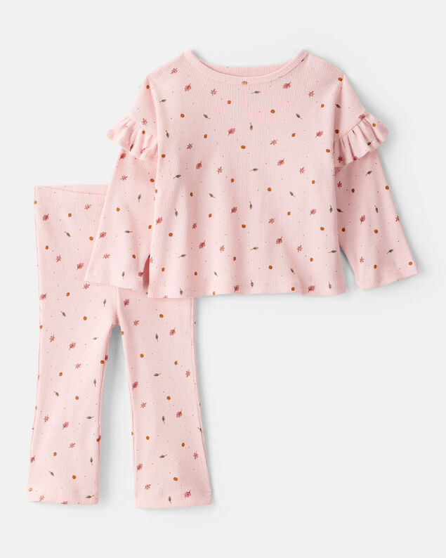 Baby Boy Sheep Print Cotton Long-Sleeve Overall Set - White/Grey