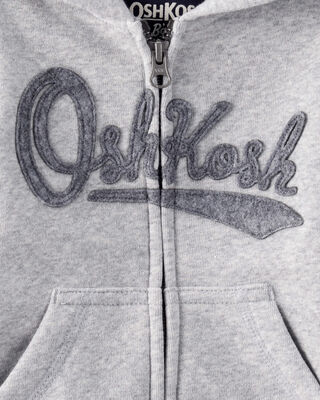 Product image 2 of Baby Boy OshKosh Fleece  Logo Zip Jacket - Grey