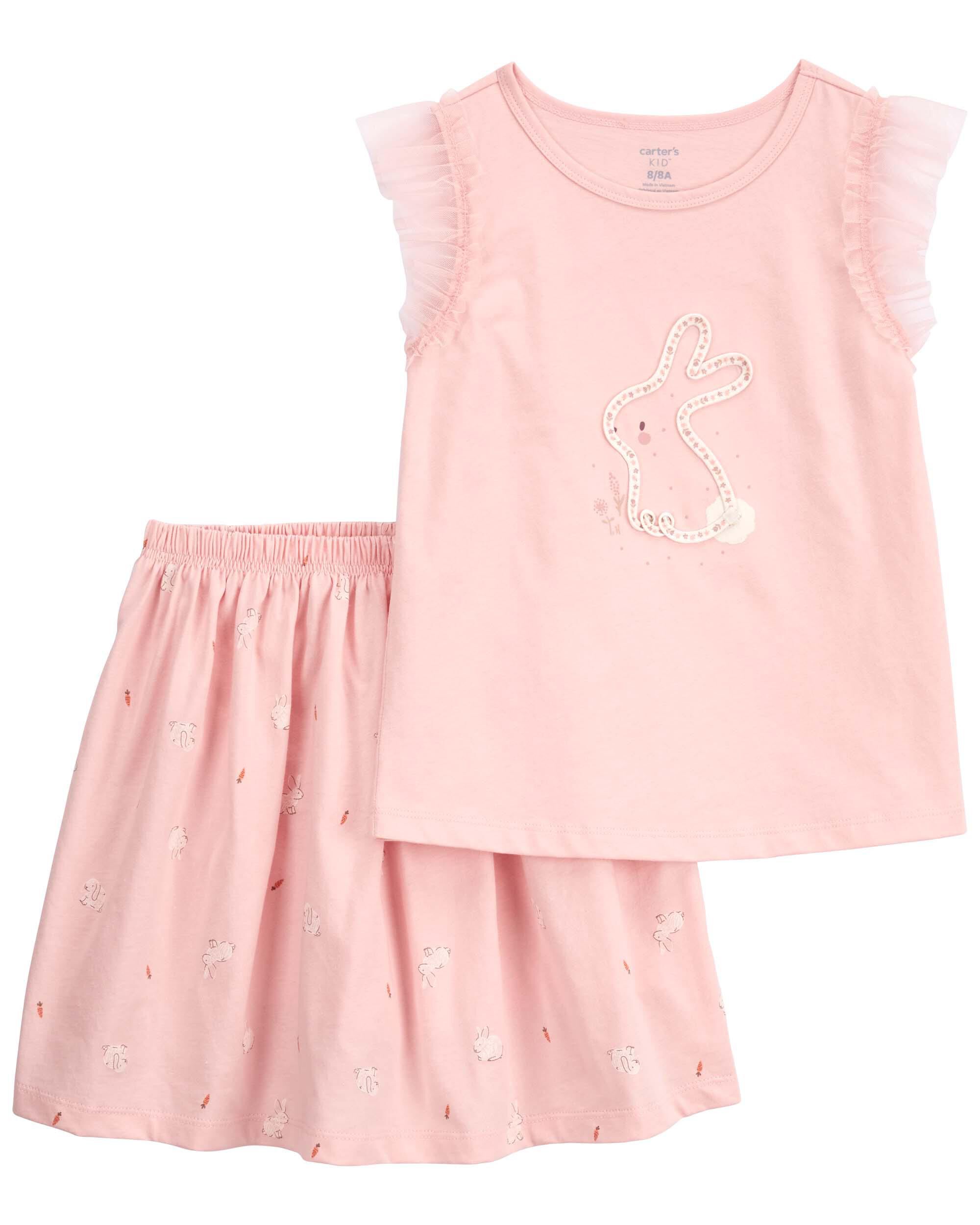 carters pink bunny dress Pink Oshkosh Tulle Dress Tulle Dress Carters Pink Dress Carter's Toddler Bunny Short-Sleeve