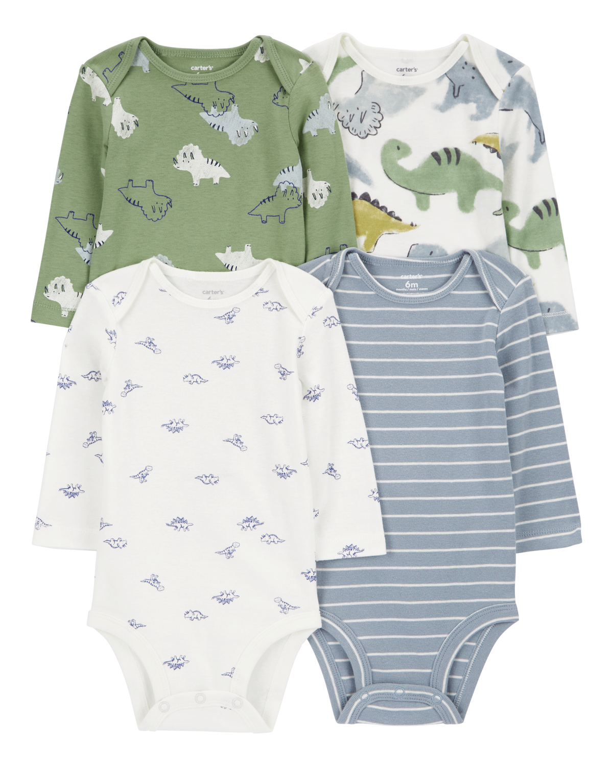 Amazon.com: Carter's Baby Boys' 3-Pack Long-Sleeve Bodysuits