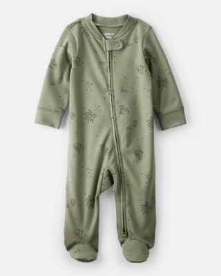 Baby Boy Fox Striped Loose Fit Long-Sleeve Sleep & Play Pajamas - Brown