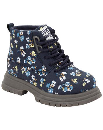 Toddler Floral-Print Fashion Boots