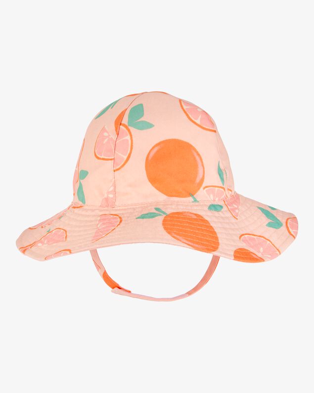 Product image 1 of Baby Girl Orange Fruit Print Reversible Swim Hat - Orange/Peach