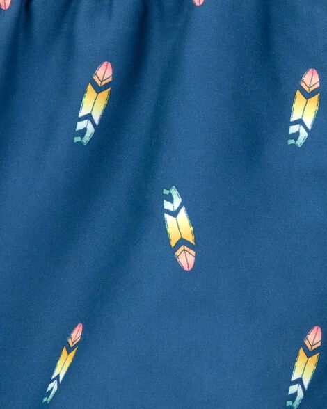  Product image 3 of Toddler Surfboard-Print Pull-On Swim Trunks