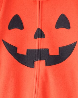Product image 2 of Toddler Halloween Jack-O-Lantern Hooded Zip-Up Jumpsuit - Orange