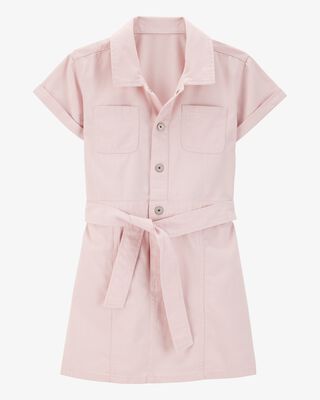 Product image 1 of Kid Solid Short-Sleeve Dress - Pink