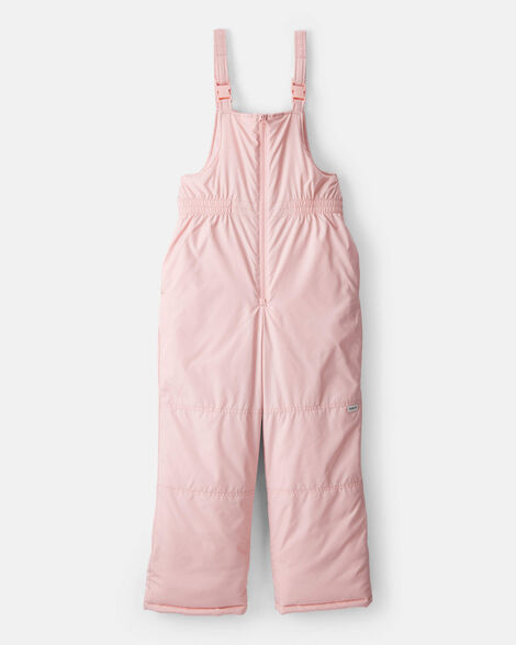 girls overall snow bibs - pink
