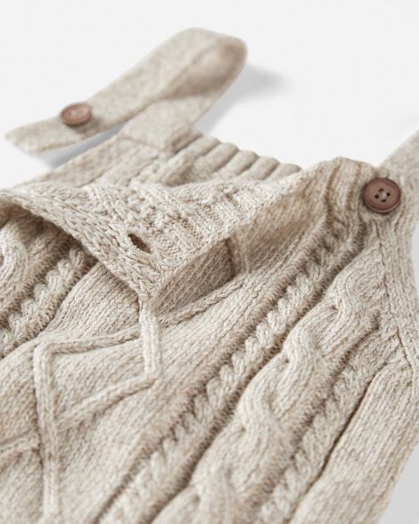 Bebe Hunter Stripe Organic Stripe Knitted Overalls