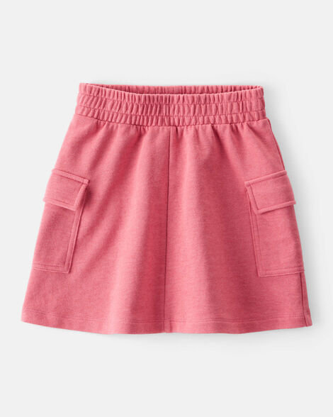 Girls French Terry Cargo Skirt - Pink