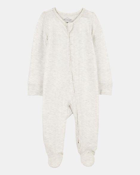 baby solid 2-way zip purelysoft sleep & play pajamas - grey