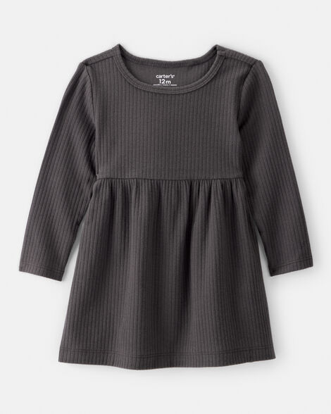 baby girl long-sleeve dress - black