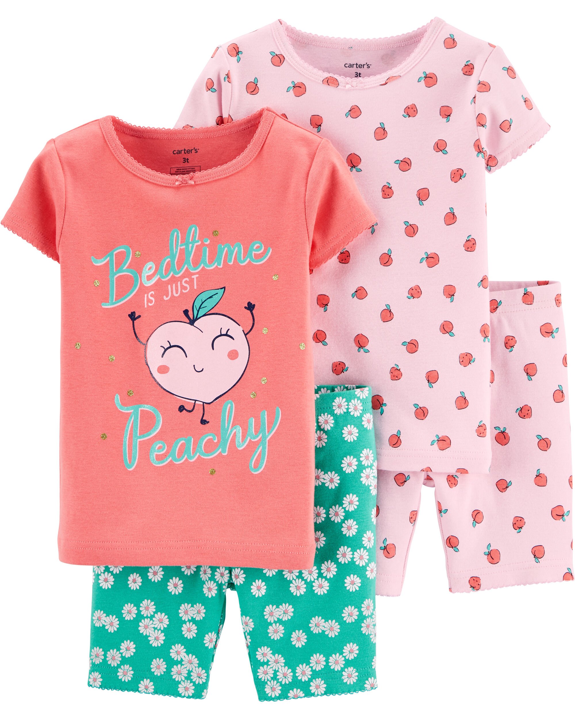 Carters peach pajamas clearance