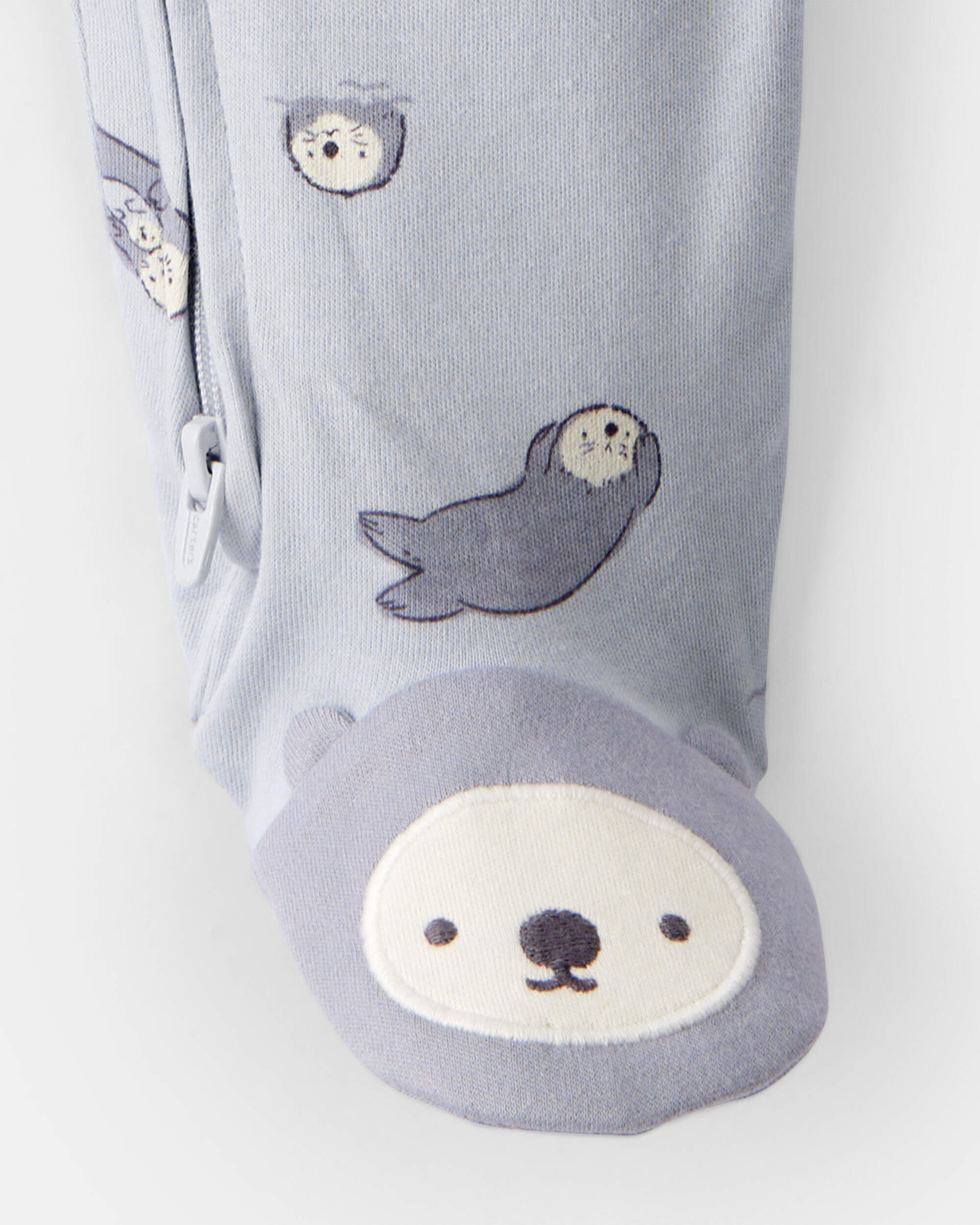 Baby Otter Print 100% Cotton Long-Sleeve Snug Fit Sleep