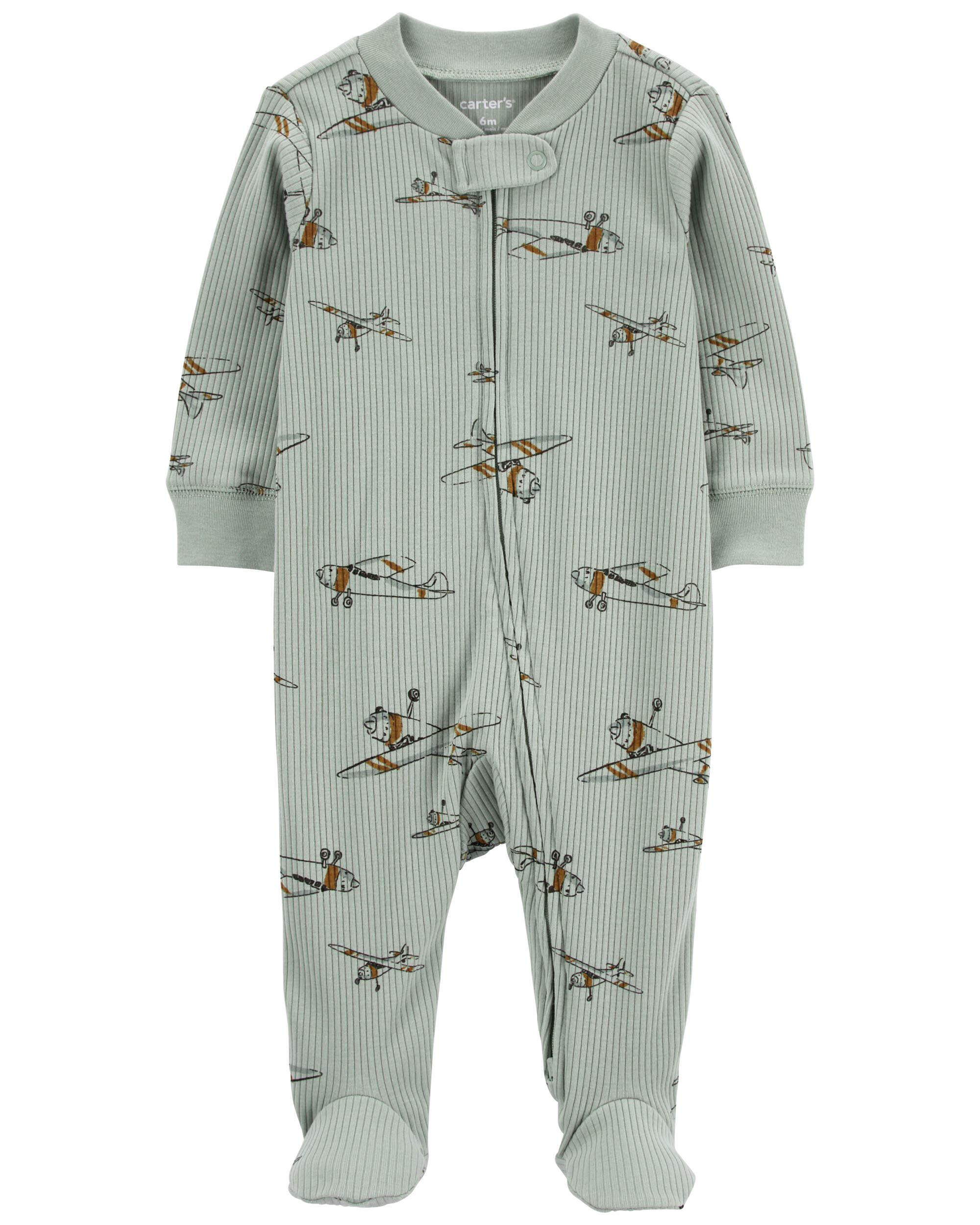 Baby Arctic Animals Zip-Up Velboa Sleep & Play Pajamas