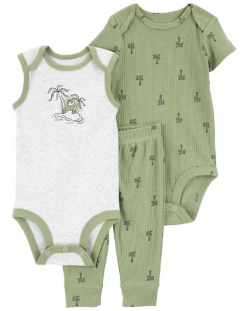 Baby 3-Piece Palm Tree Little Bodysuit Set