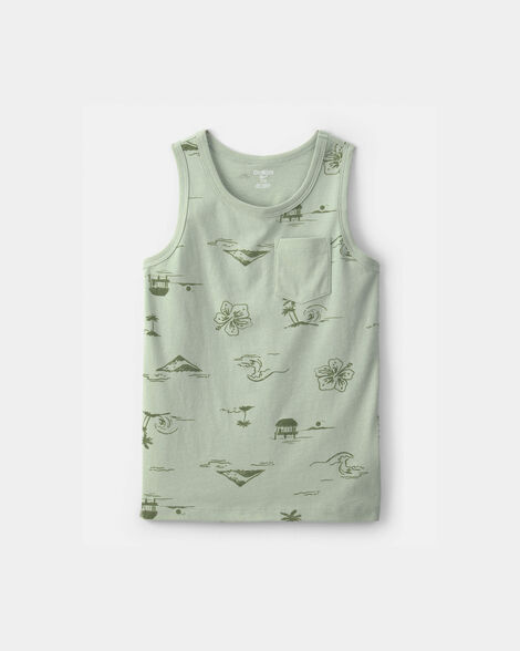 Boys Beach Pocket Tank Top - Green
