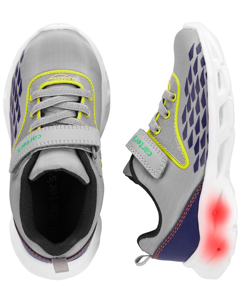 Grey Toddler Carter's Recycled Light Up Athletic Sneakers | carters.com