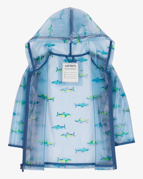  Product image 2 of Toddler Shark Translucent Rain Jacket - Blue