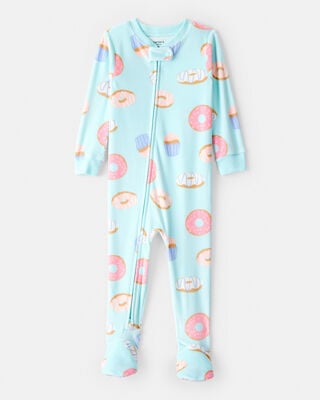 Baby Girl Dinosaur DreamPlush Snug Fit 2-Way Zip 1-Piece Pajamas - Pink
