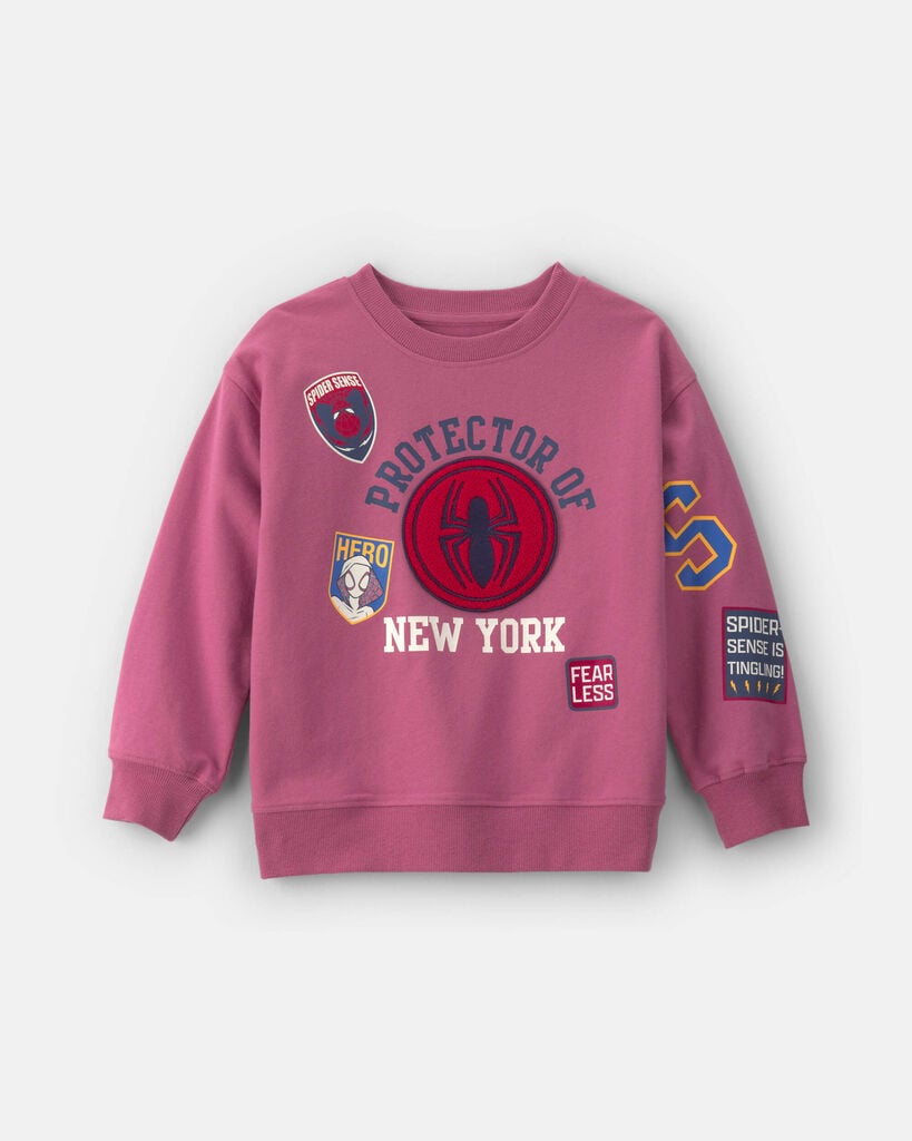 Carter's kids ©marvel spider-man french terry pullover sweatshirt 10 Pink