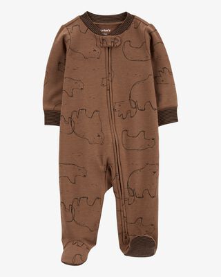 Product image 2 of Baby Polar Bear 2-Way Zip Cotton Blend Sleep & Play Pajamas