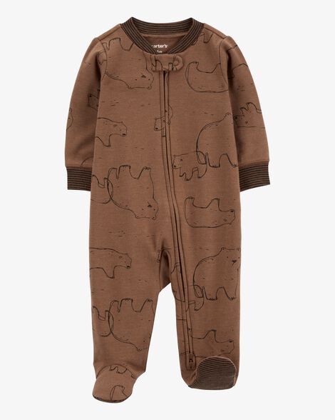  Product image 2 of Baby Polar Bear 2-Way Zip Cotton Blend Sleep & Play Pajamas