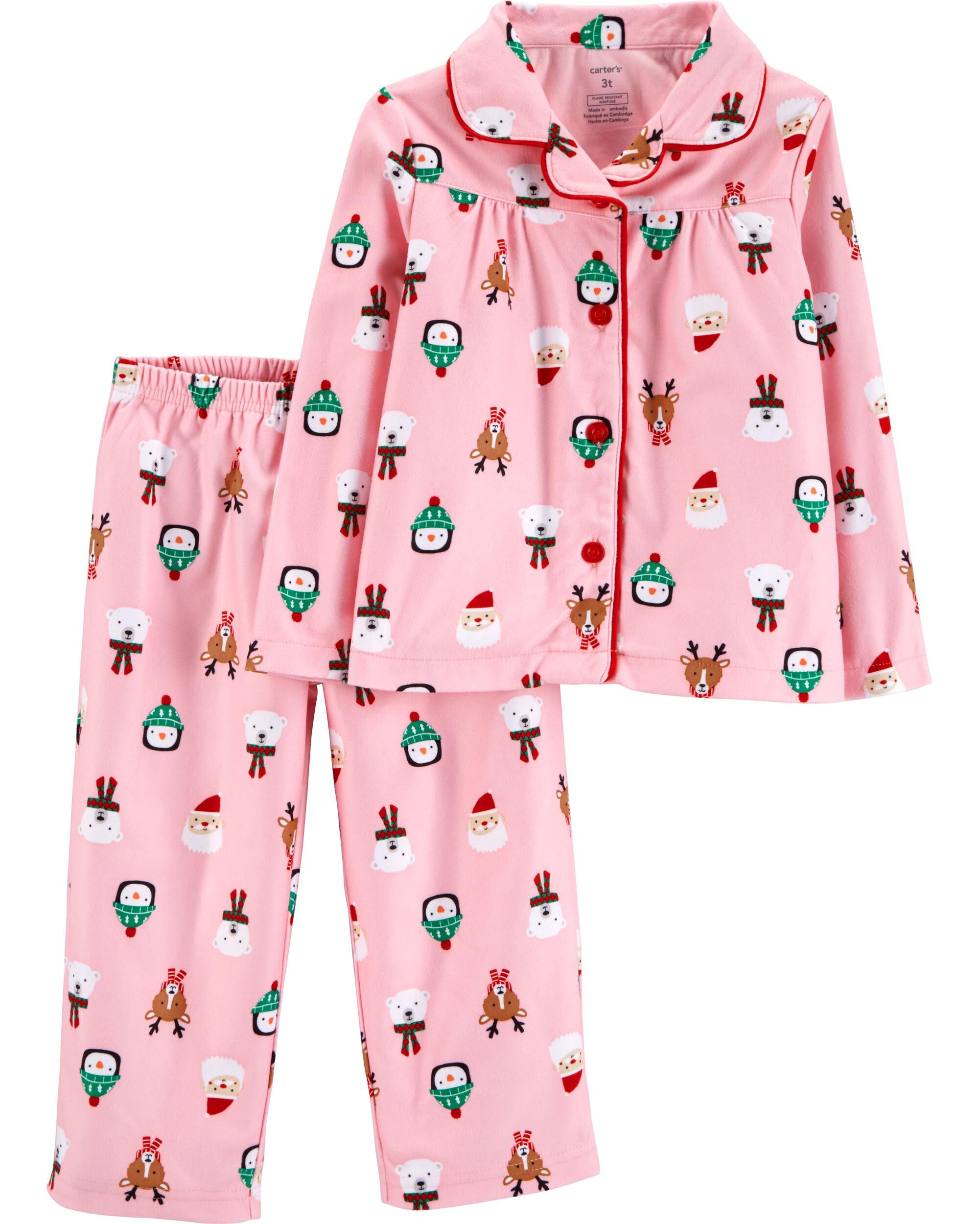 carters christmas fleece pajamas