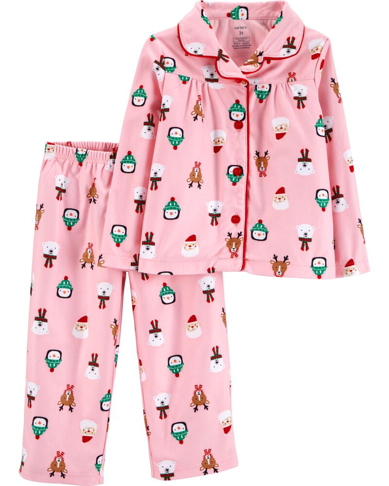 2 Piece Kid Christmas Coat Style Fleece Pjs Carters Com