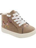 Khaki - Toddler Floral High-Top Sneakers, Selected